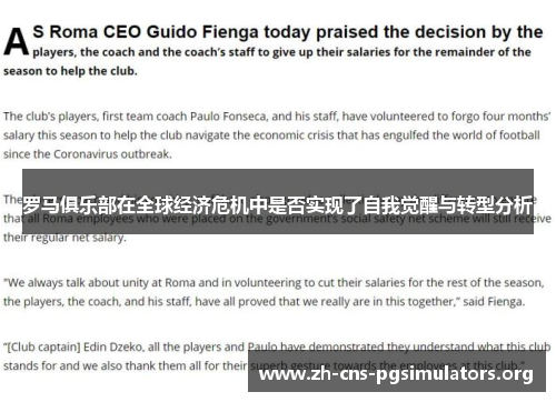 罗马俱乐部在全球经济危机中是否实现了自我觉醒与转型分析
